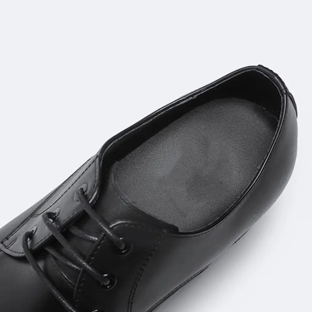 Refined Leather Pointed Toe Derby Dress Shoes