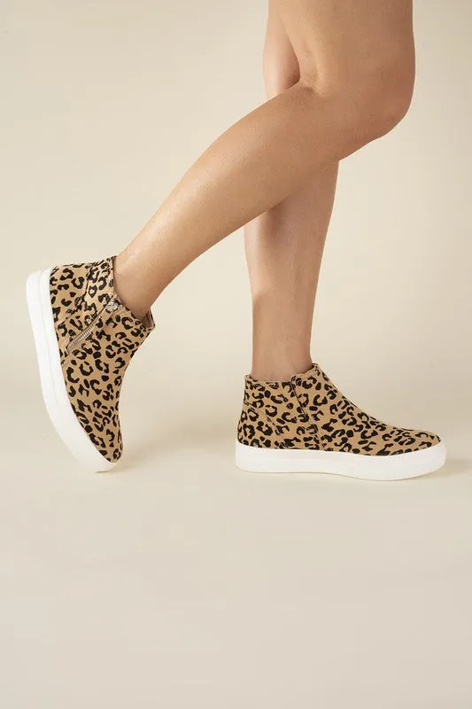 ROUTE High Top Leopard Sneakers