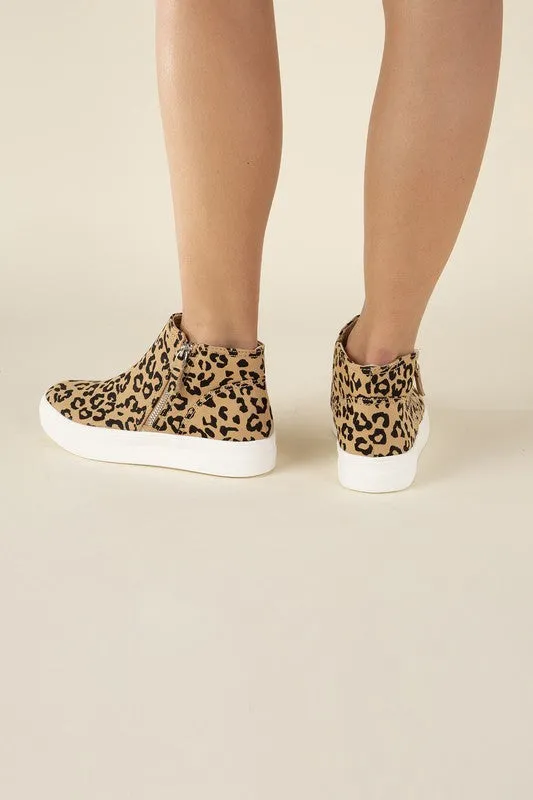 ROUTE High Top Leopard Sneakers