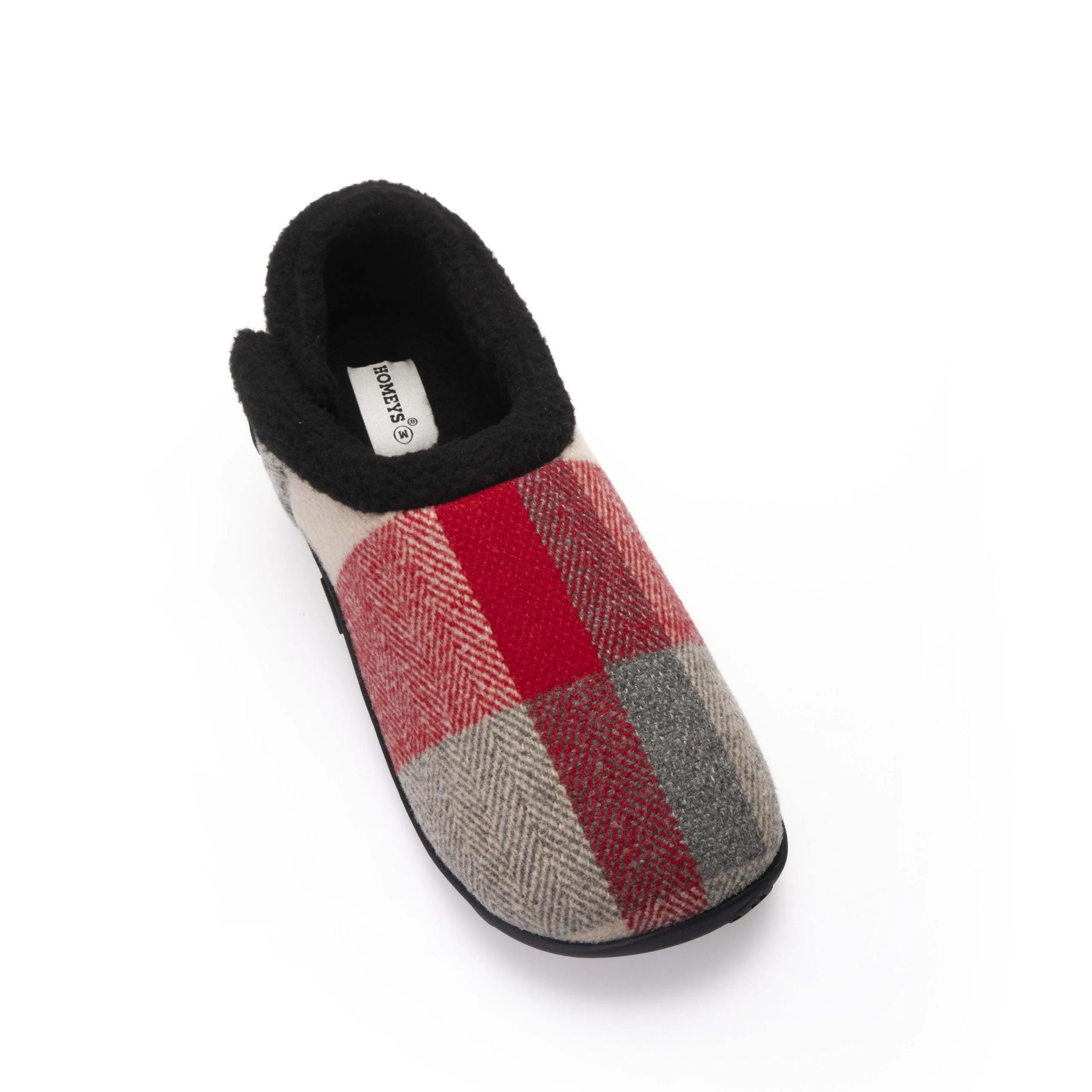 Sam - Red Cream Herringbone Check Men's Slippers