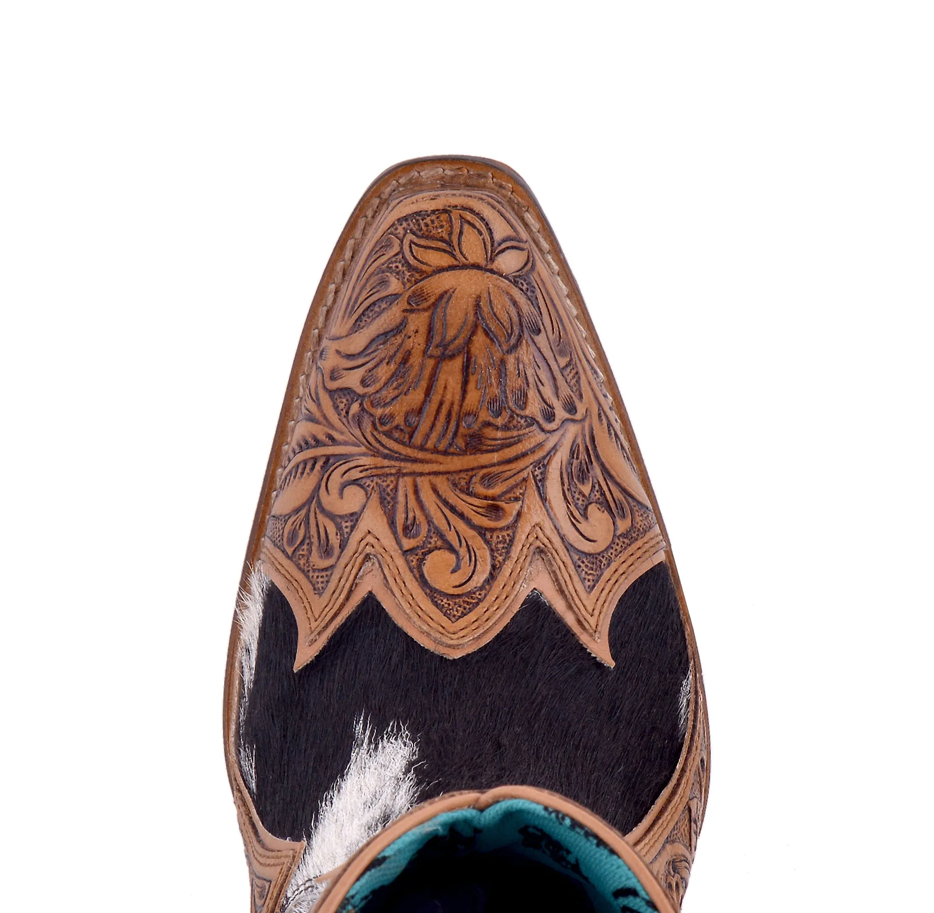 Sandy Mae Hair-on Hide & Hand-tooled Leather Boots