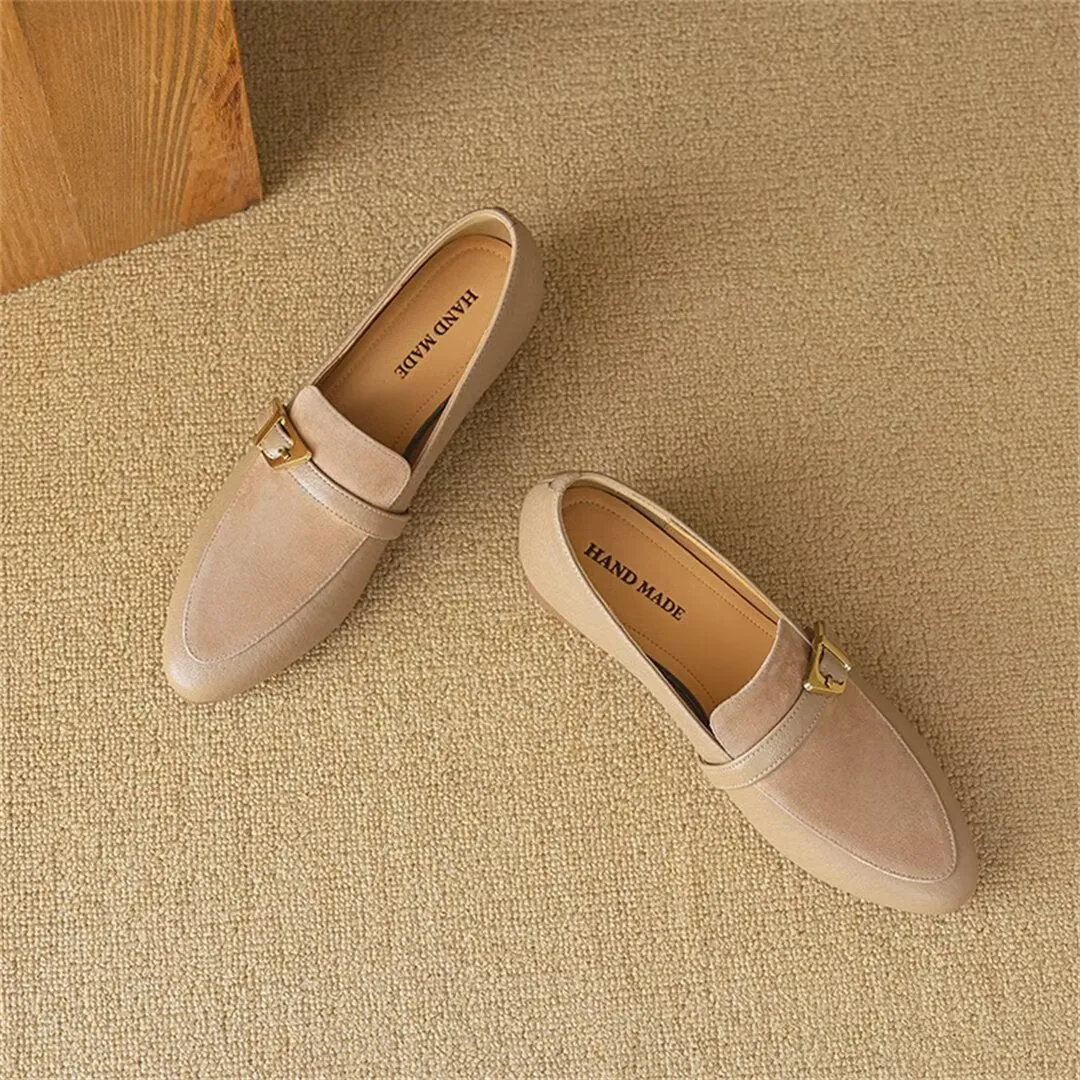 Sleek Elegance Cow Leather Flats