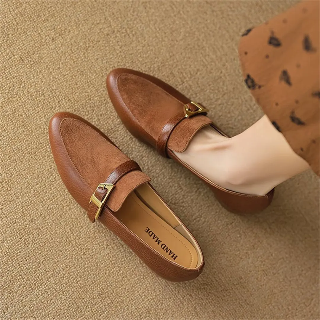 Sleek Elegance Cow Leather Flats