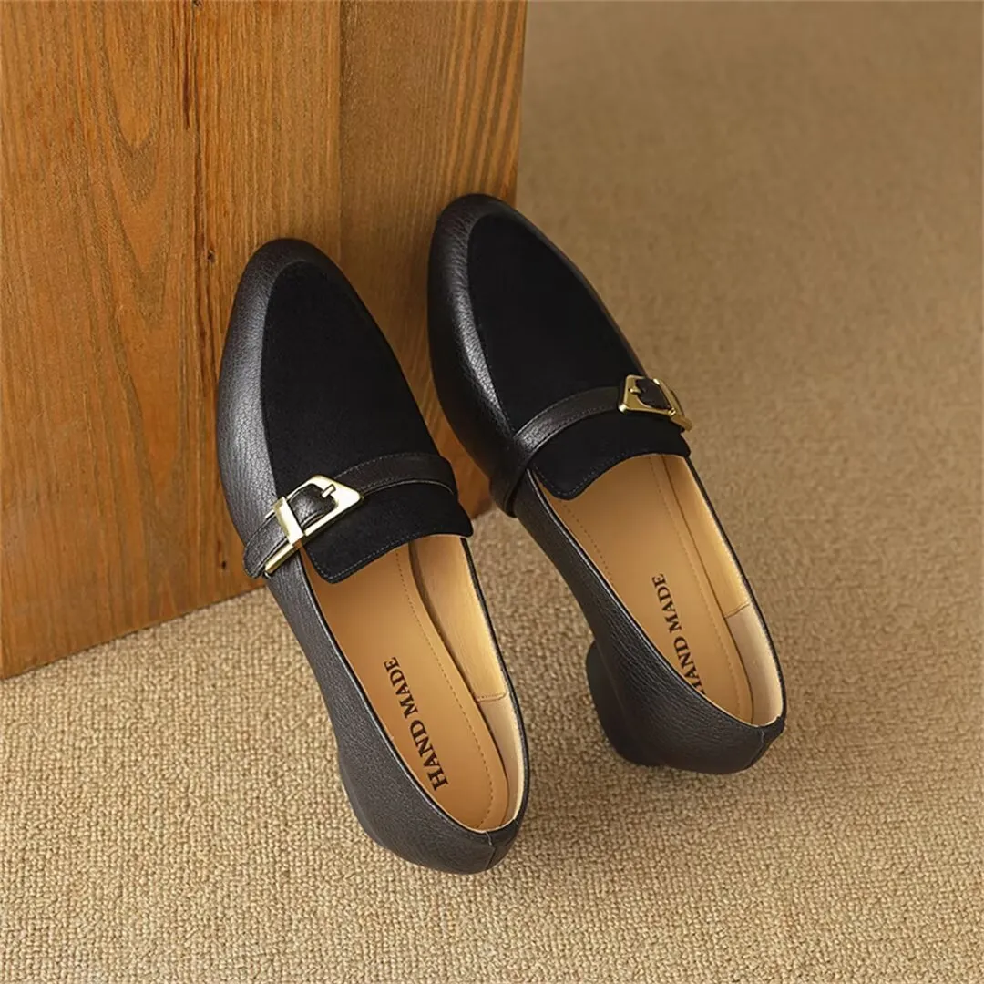 Sleek Elegance Cow Leather Flats