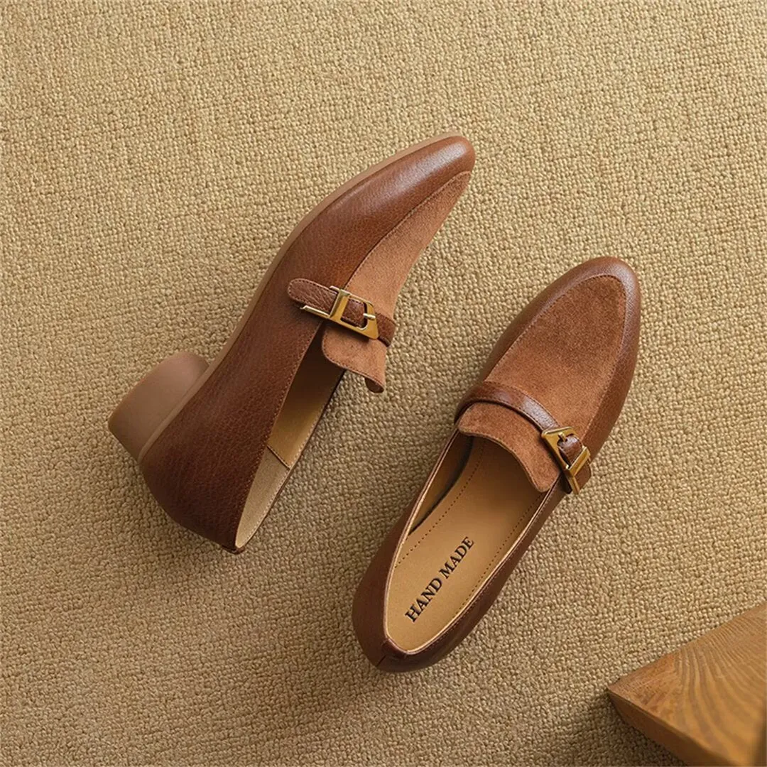 Sleek Elegance Cow Leather Flats