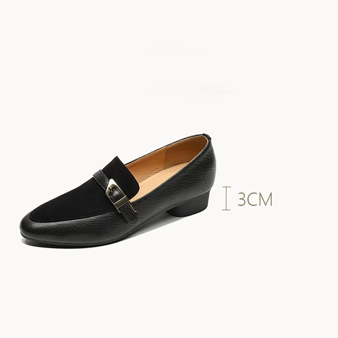 Sleek Elegance Cow Leather Flats