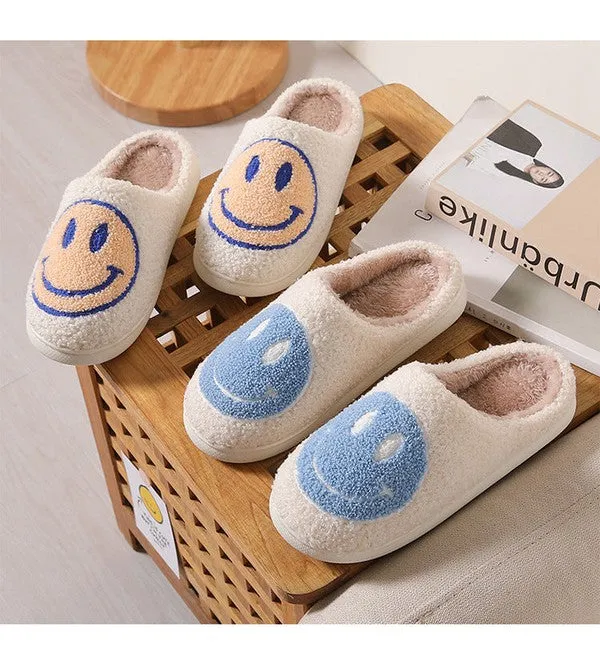 Smiley Face Sherpa Slippers