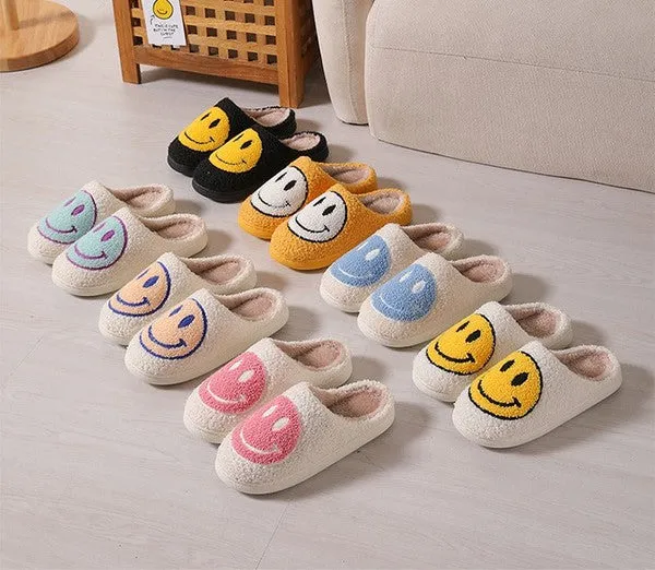 Smiley Face Sherpa Slippers