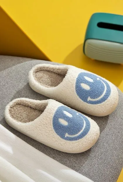 Smiley Face Sherpa Slippers