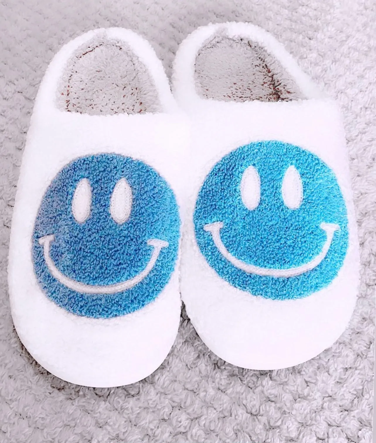 Smiley Face Sherpa Slippers