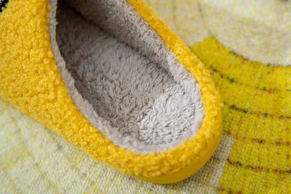 Smiley Face Sherpa Slippers