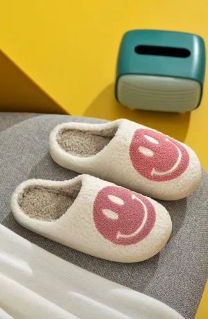 Smiley Face Sherpa Slippers