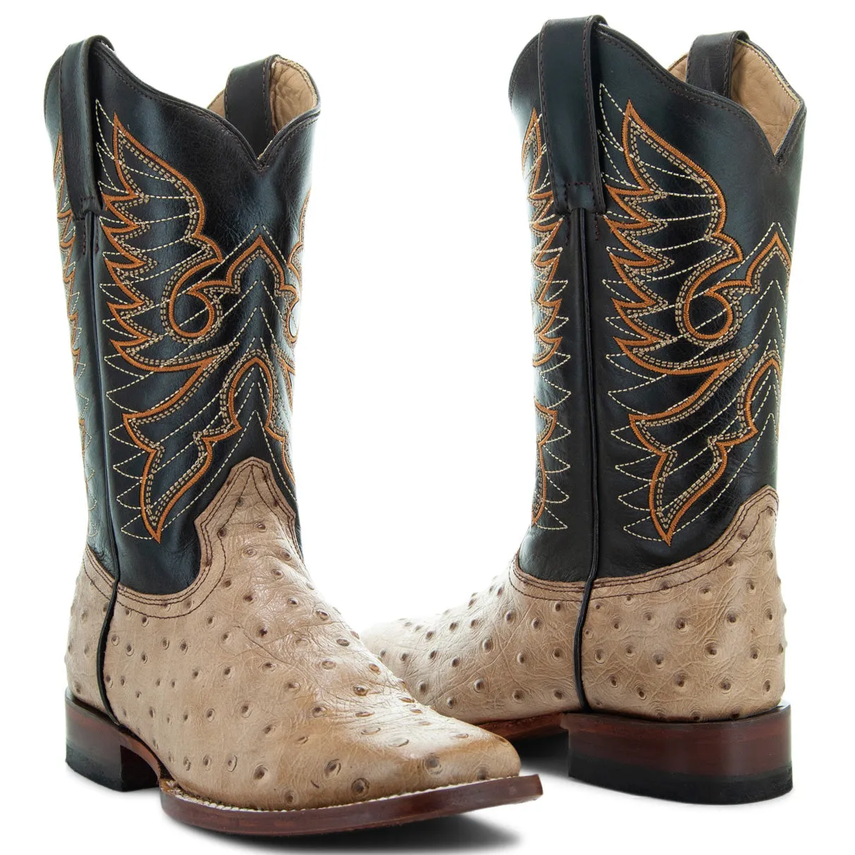 Soto Boots Women's Ostrich Print Cowgirl Boots M8002 Orix