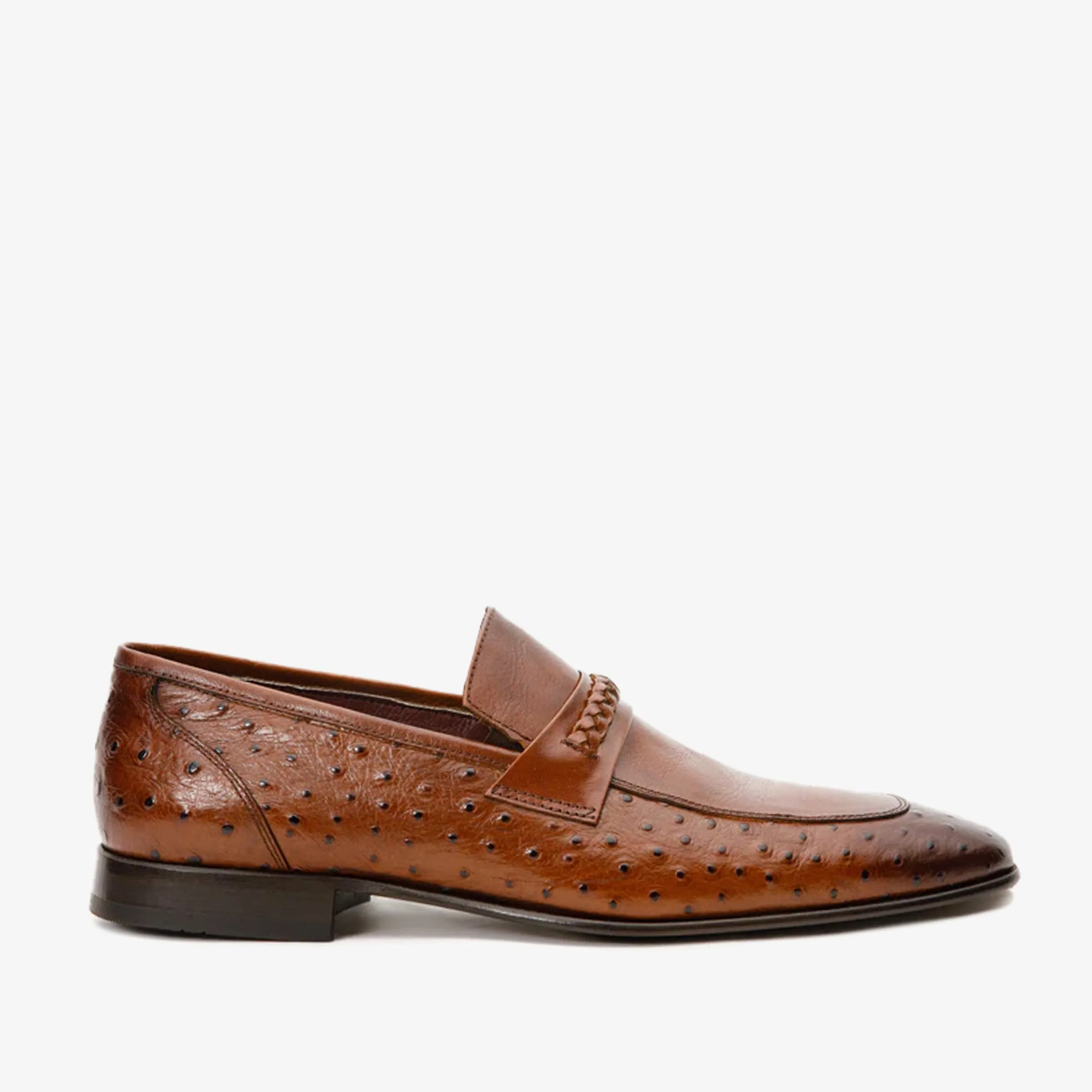 The Johannesburg Brown Leather Dress Loafer Men  Shoe