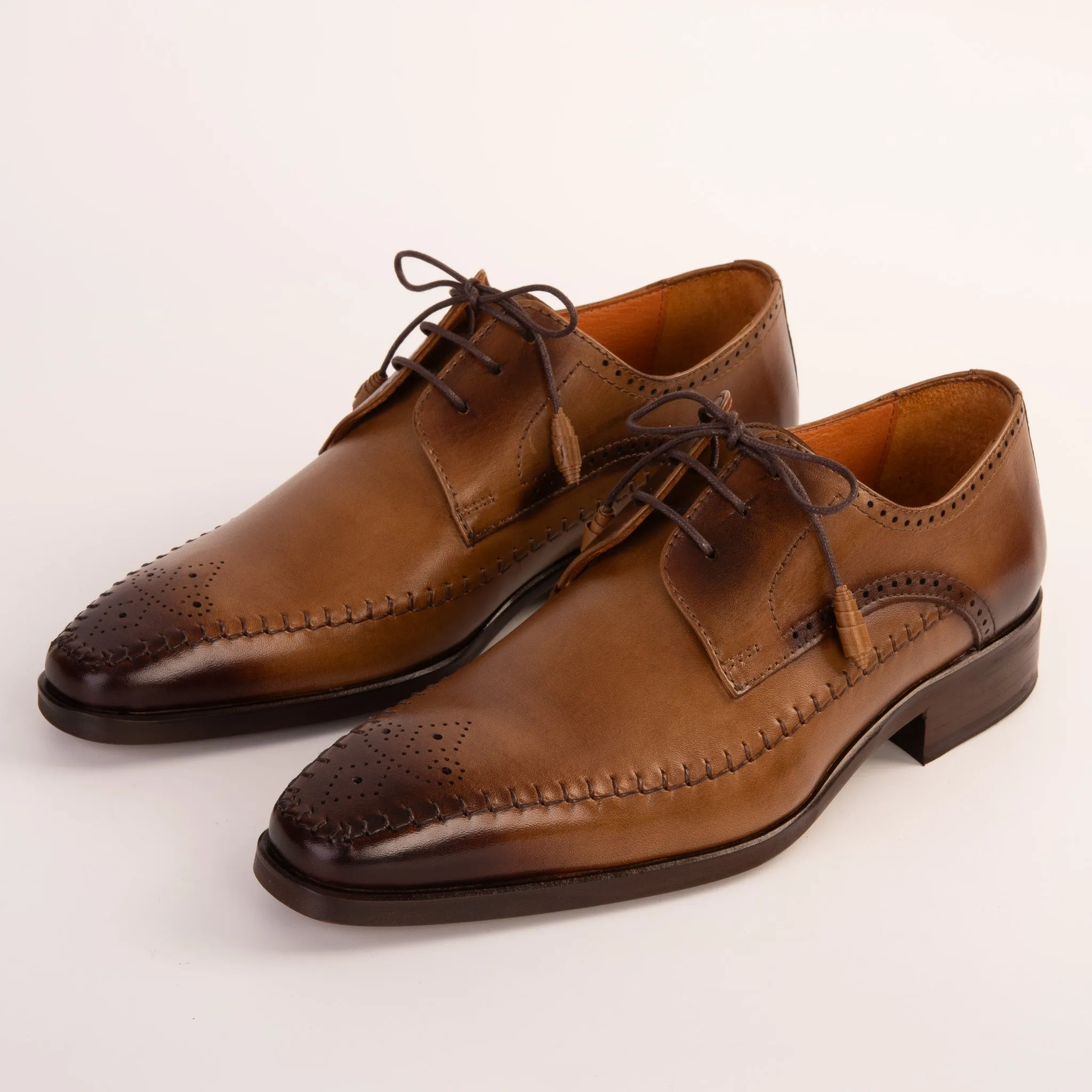 The Moon Tan Leather Derby Men Shoe