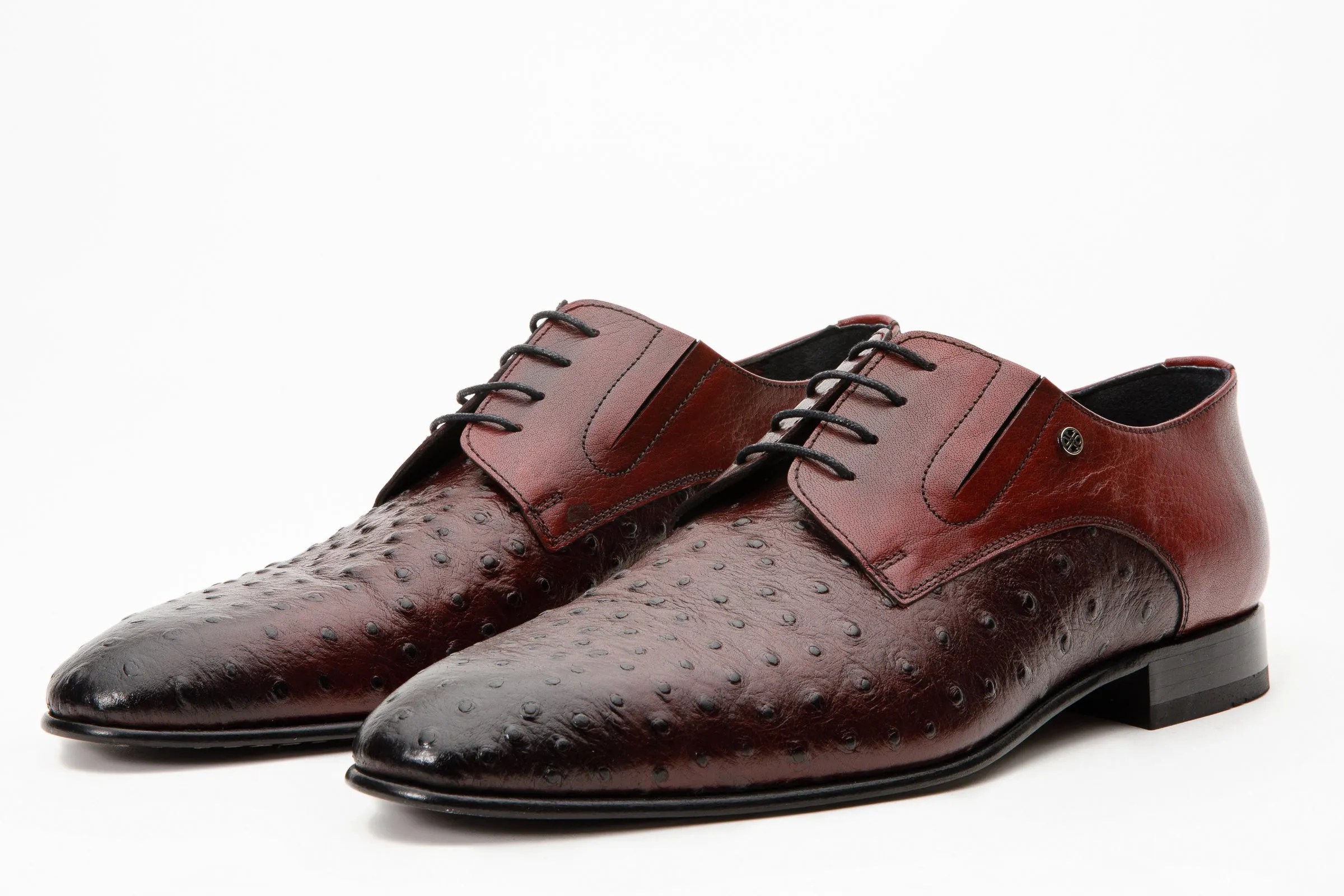 The Porto Alegre Burgundy Leather Derby Men Shoe