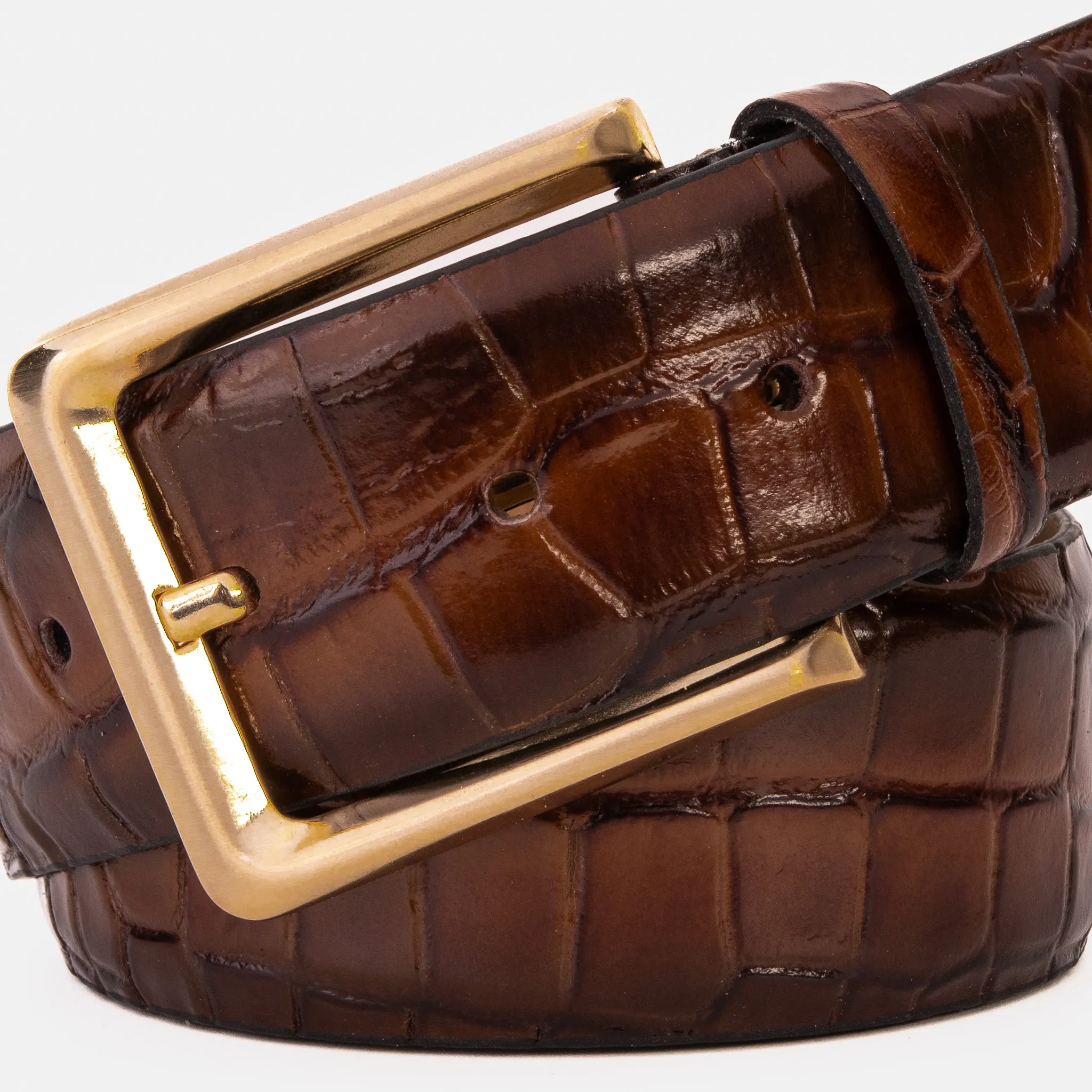 The Strat Brown Leather Belt