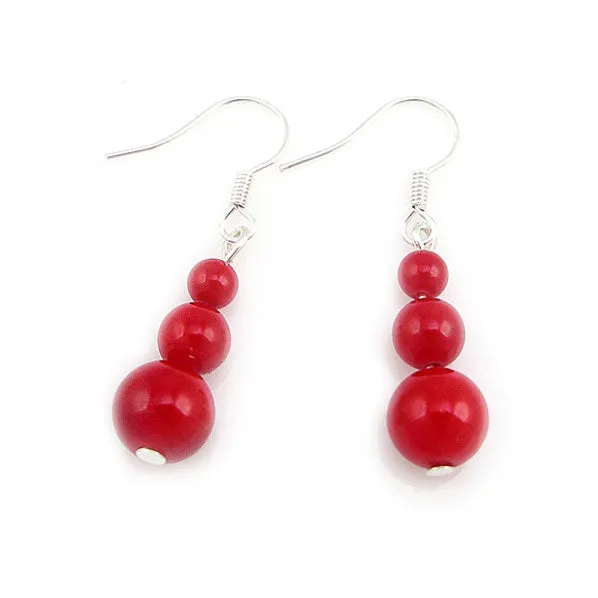 Tibetan Red Stone Earrings