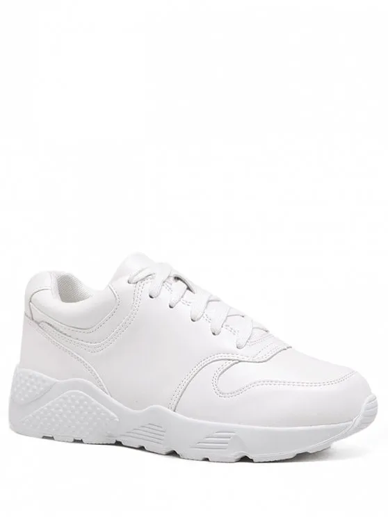 Trendy Running Faux Leather Sneakers