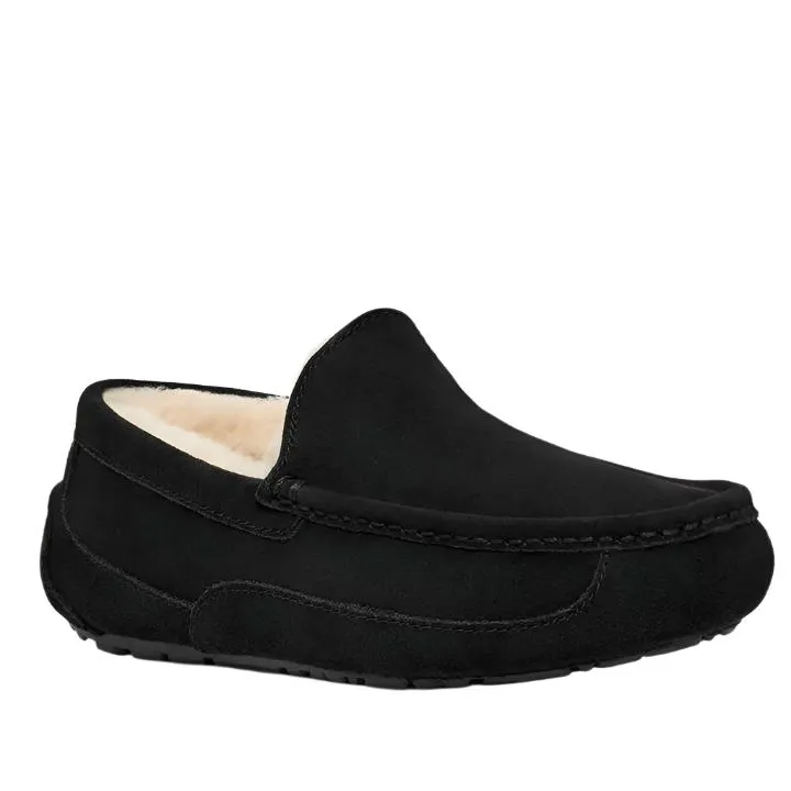 UGG MEN ASCOT BLACK SLIPPERS