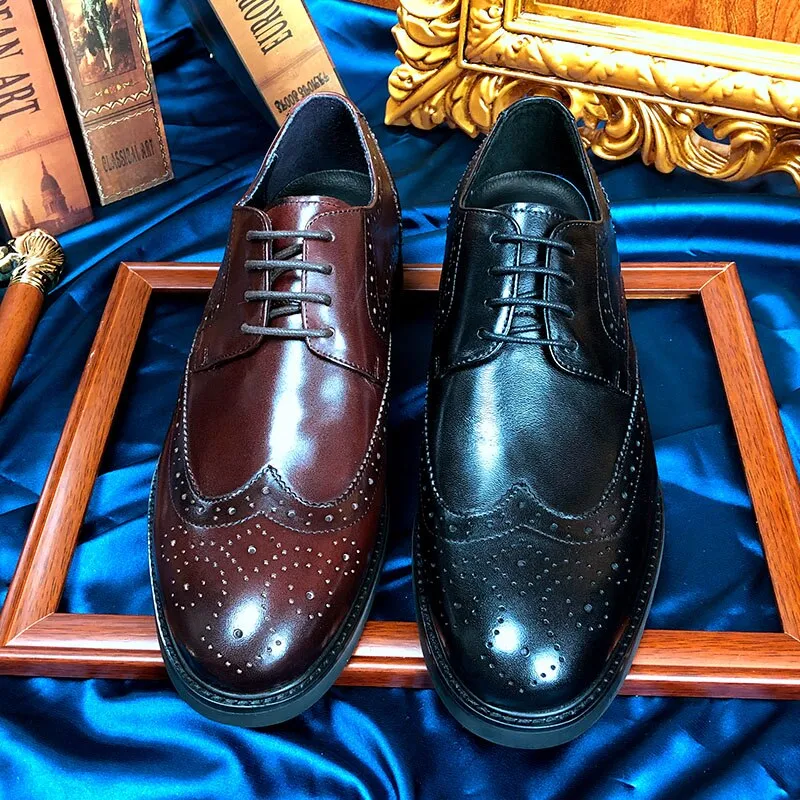 Wingtip Luxe Exotic Pointed Toe Oxford Brogues