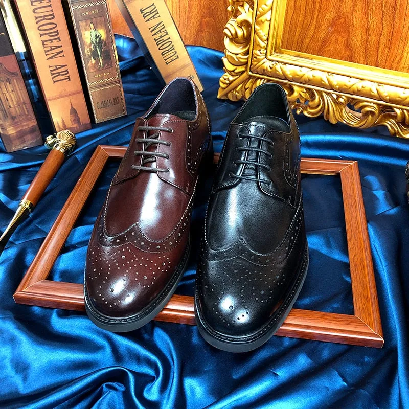 Wingtip Luxe Exotic Pointed Toe Oxford Brogues