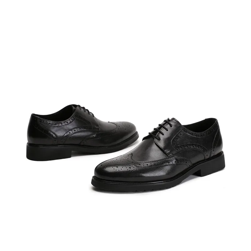 Wingtip Luxe Exotic Pointed Toe Oxford Brogues