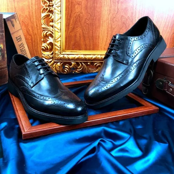 Wingtip Luxe Exotic Pointed Toe Oxford Brogues