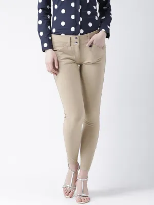 Women Beige Slim Fit Trouser