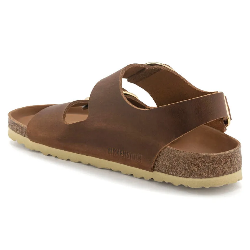 Women's Birkenstock Milano Big Buckle Oiled Leather 1024067 Color:  Cognac