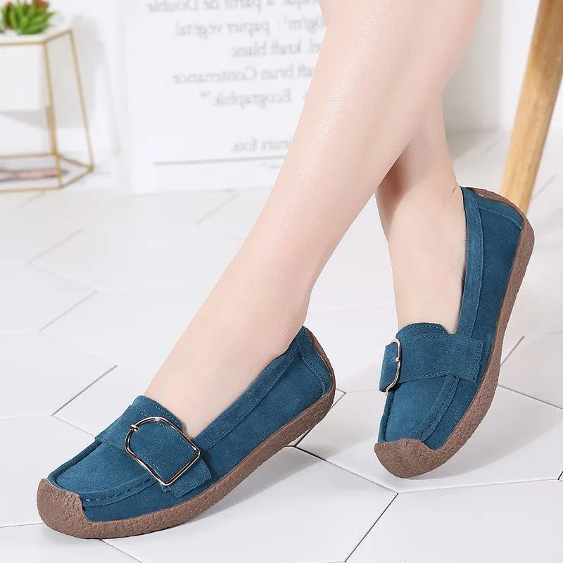 Women's leather trending flat pretty dressy loafers