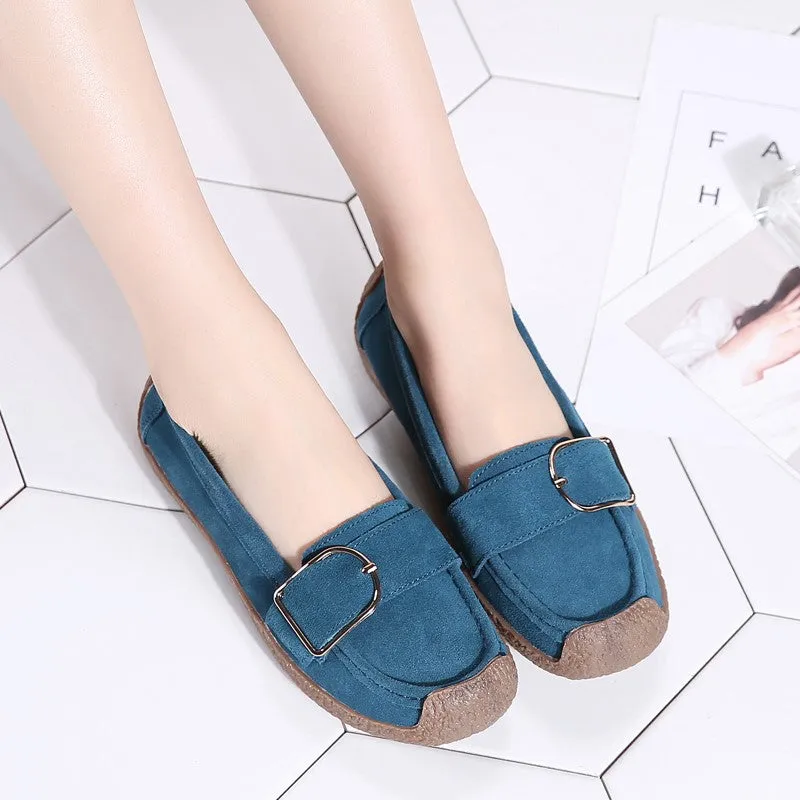 Women's leather trending flat pretty dressy loafers