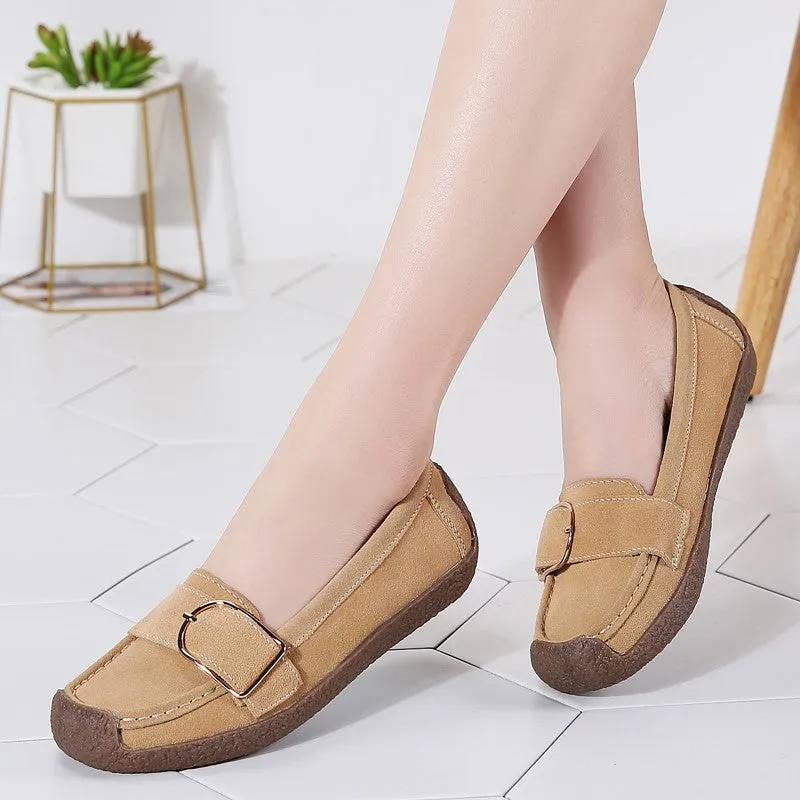 Women's leather trending flat pretty dressy loafers