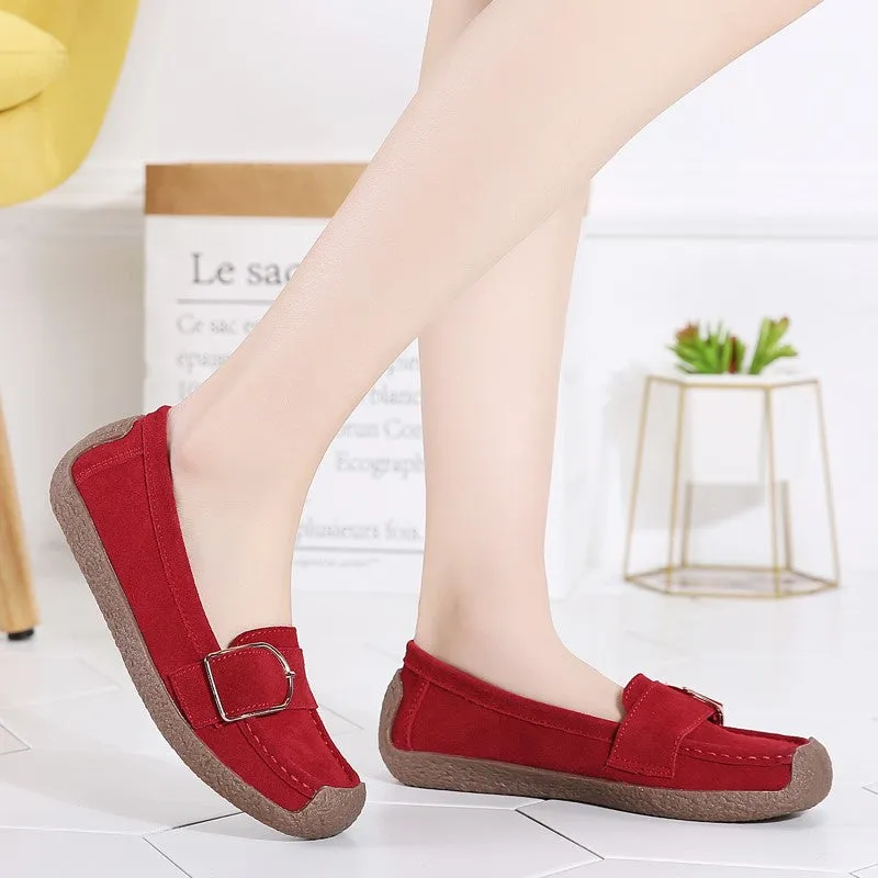 Women's leather trending flat pretty dressy loafers