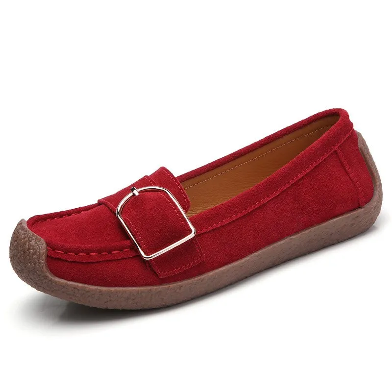 Women's leather trending flat pretty dressy loafers