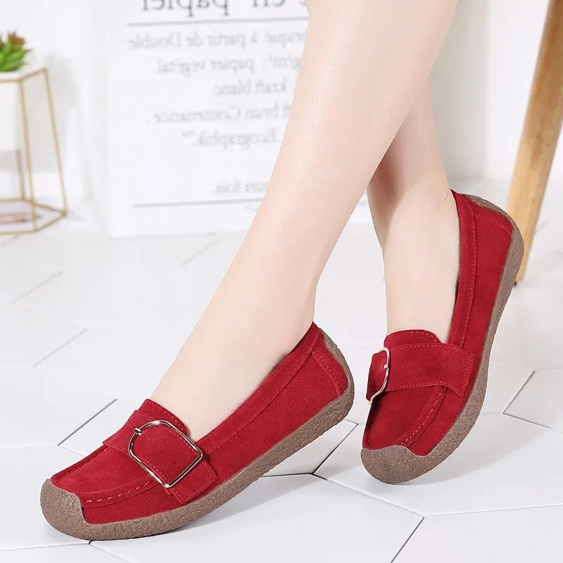 Women's leather trending flat pretty dressy loafers