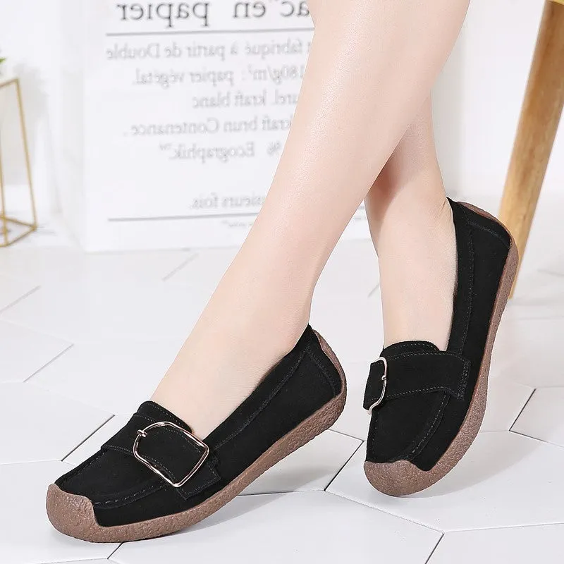 Women's leather trending flat pretty dressy loafers