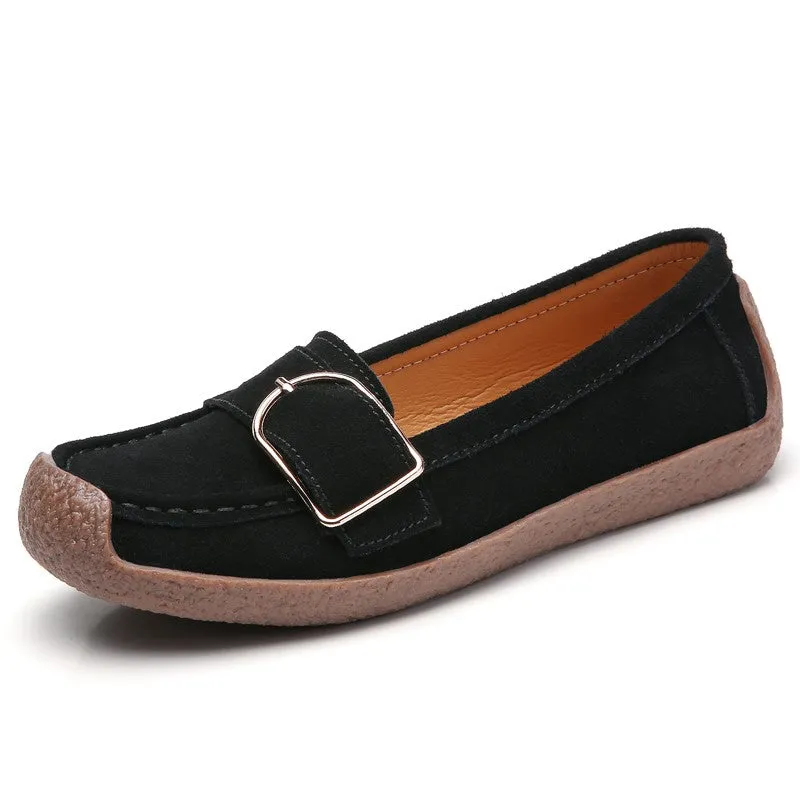 Women's leather trending flat pretty dressy loafers