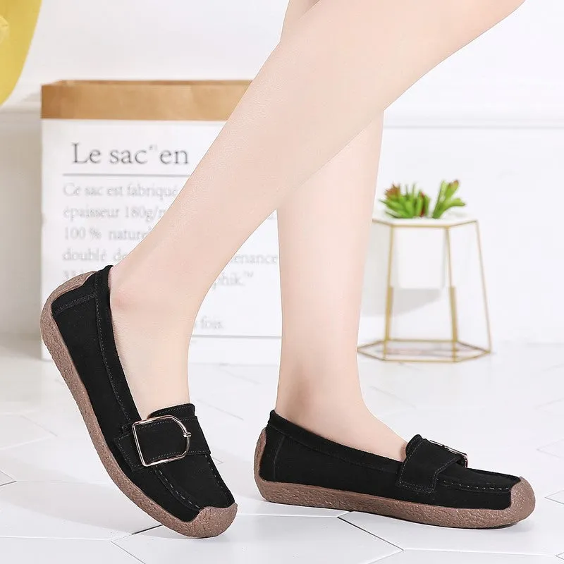 Women's leather trending flat pretty dressy loafers