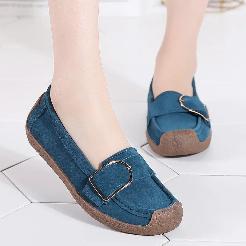 Women's leather trending flat pretty dressy loafers