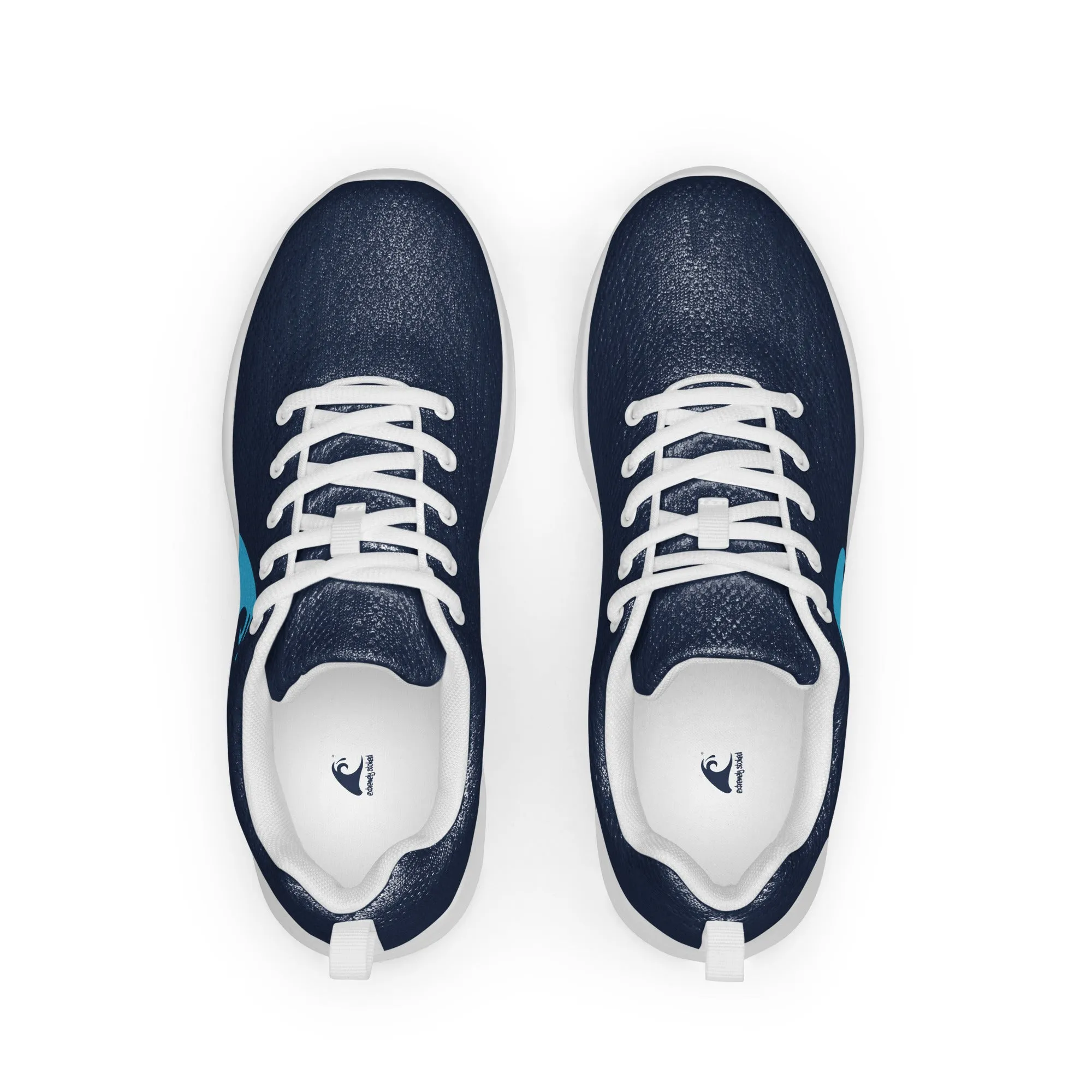 Women’s Navy Blue Athleisure Shoes with Aqua Blue Extremely Stoked Epic Wave Logo